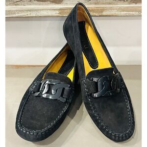 VANELI Womens Black Aiker Ultra-Soft Glove Leather Moccasin Casual Loafer Sz 8.5